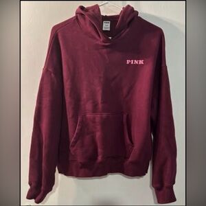 PINK Victoria's Secret Maroon Pullover Hoodie Size XS